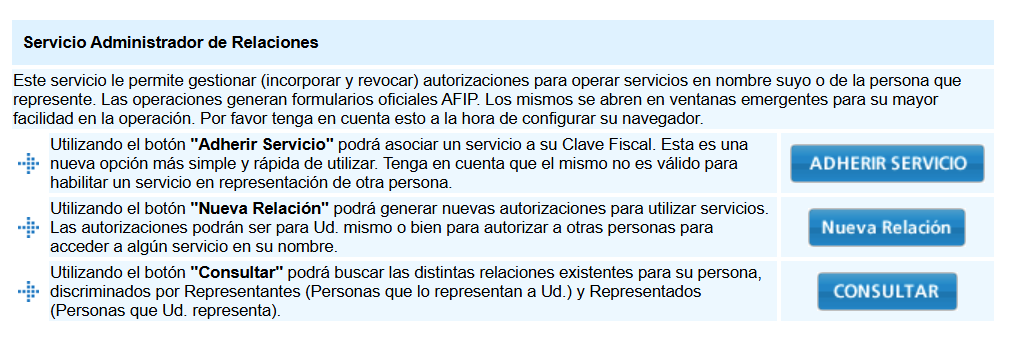 Botón Nueva Relación del Administrador de Relaciones